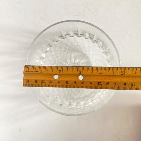 Arcoroc USA Clear Glass Bowl With Diamond Pattern Sunburst Base For Fruit Candy - Picture 9 of 9